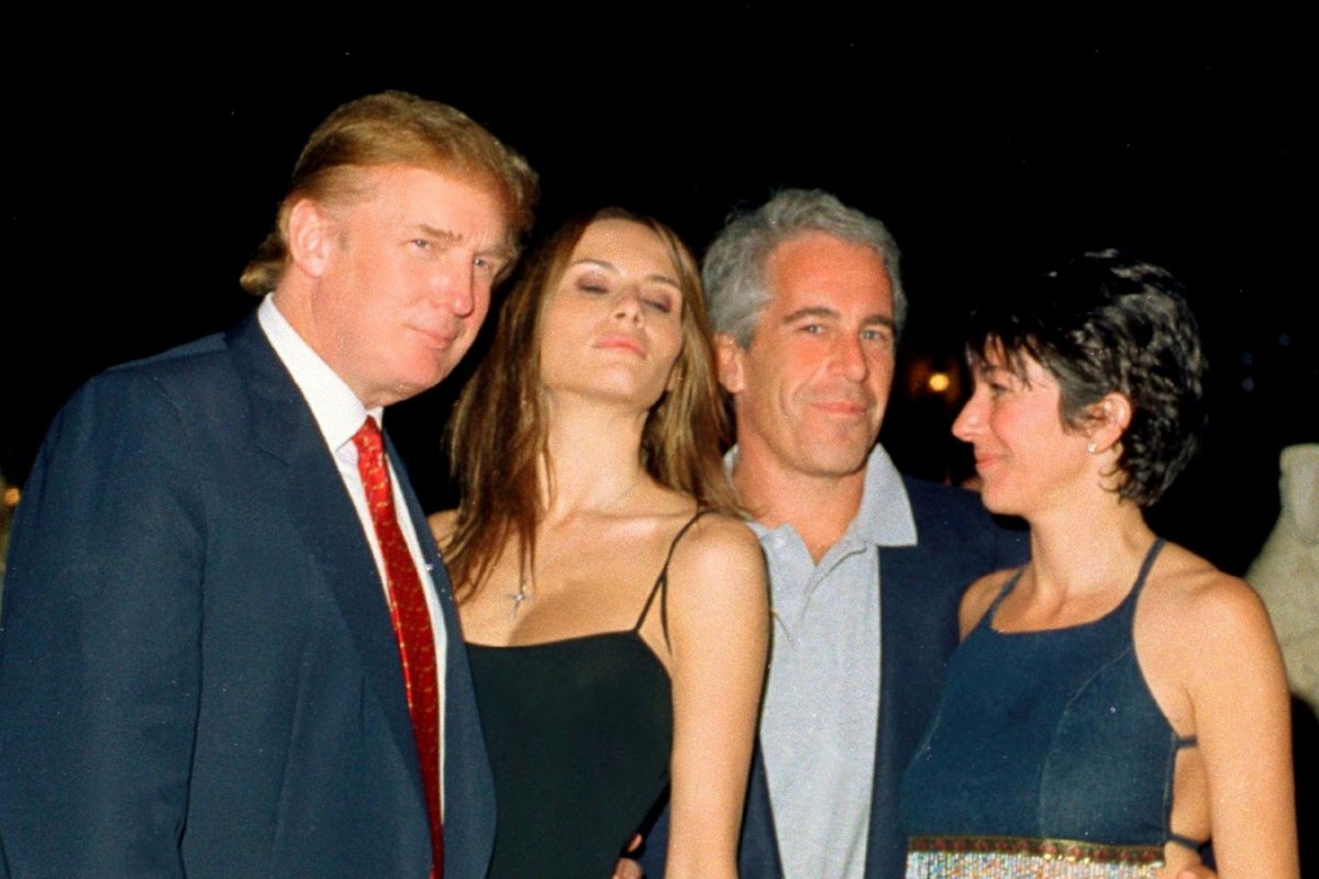 Donald Trump with Epstein and Maxwell