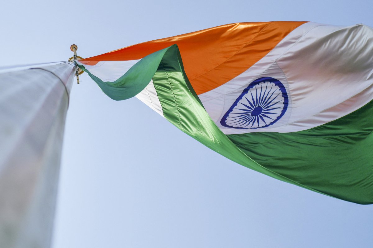 Indian flag flies