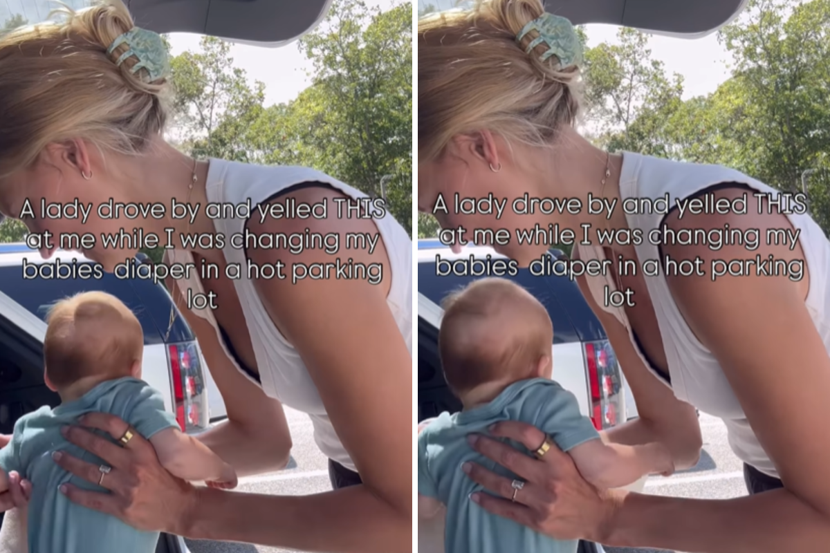 Changing diaper in SUV