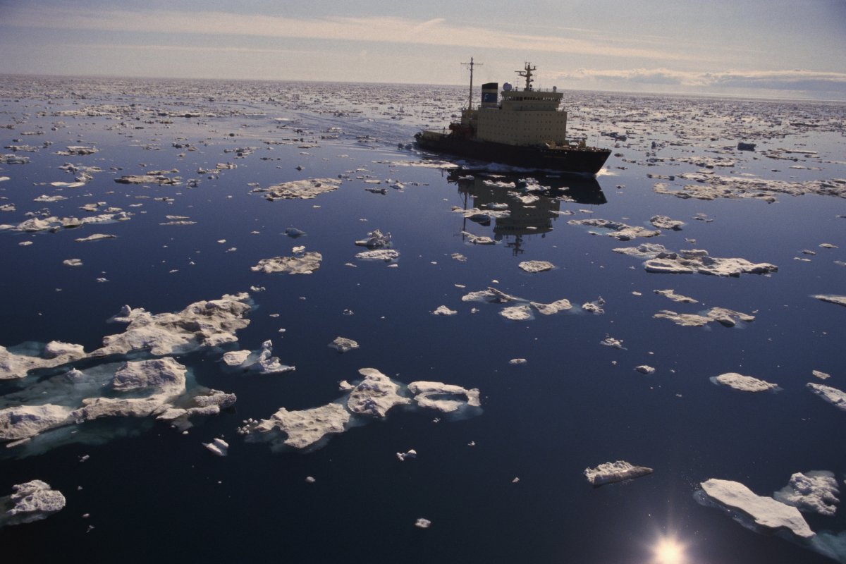Aerial view of the icebreaker Kaptain Khlebnikov 