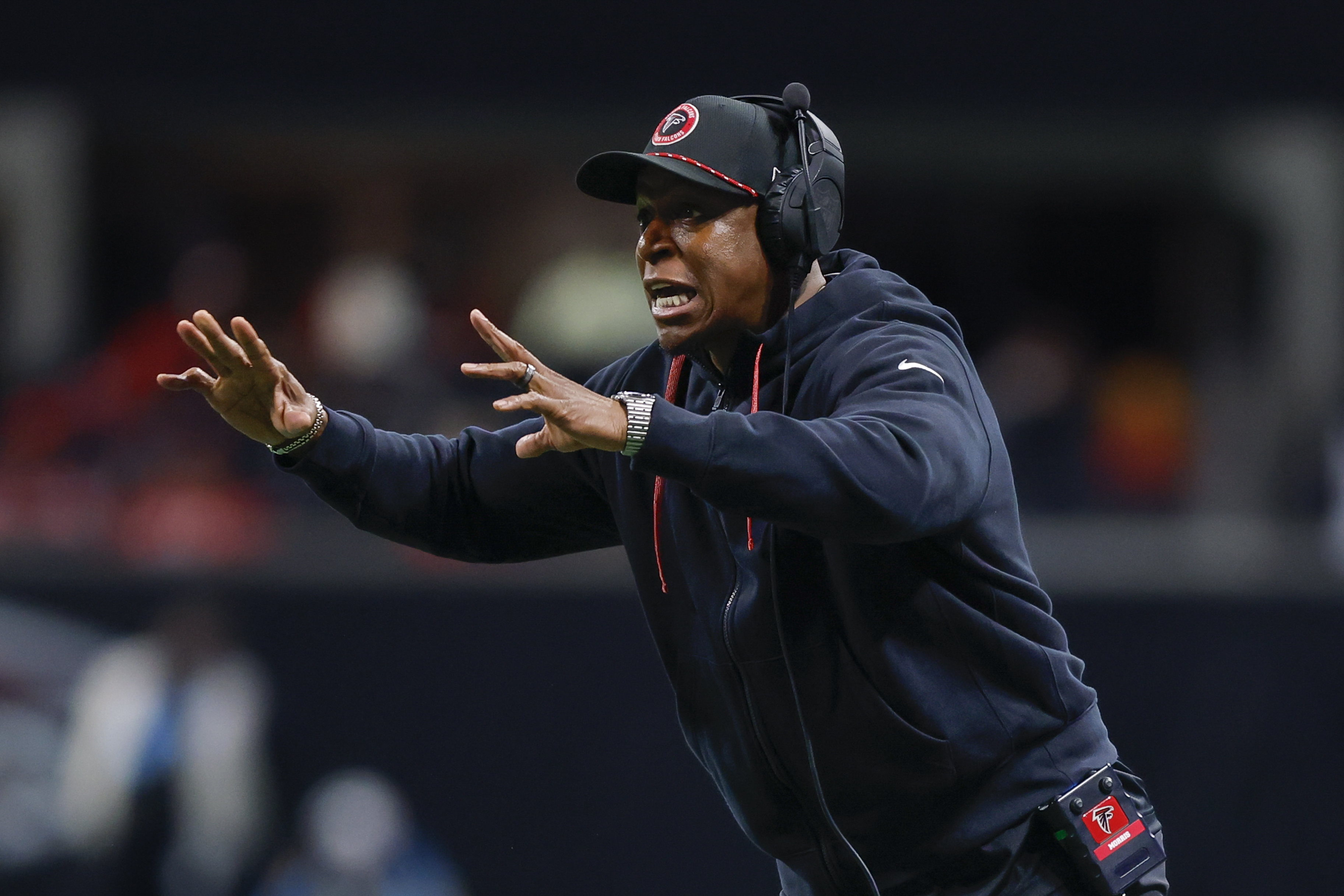 Falcons HC Raheem Morris Goes Viral After Getting Trucked by Star WR