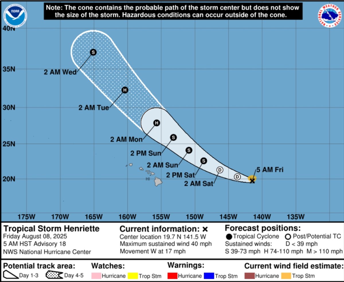 Tropical Storm Henriette live tracker maps