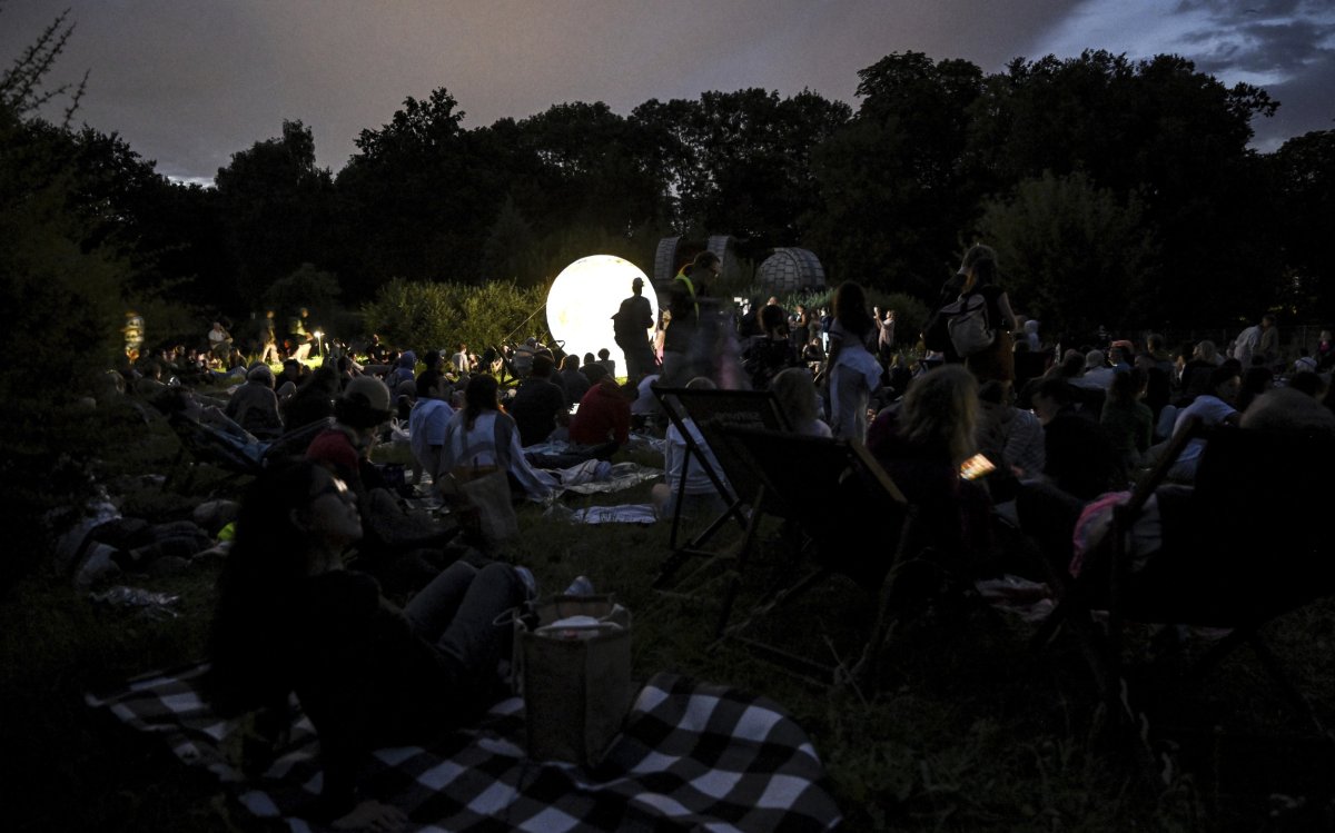 People gather at the Archenhold Observatory