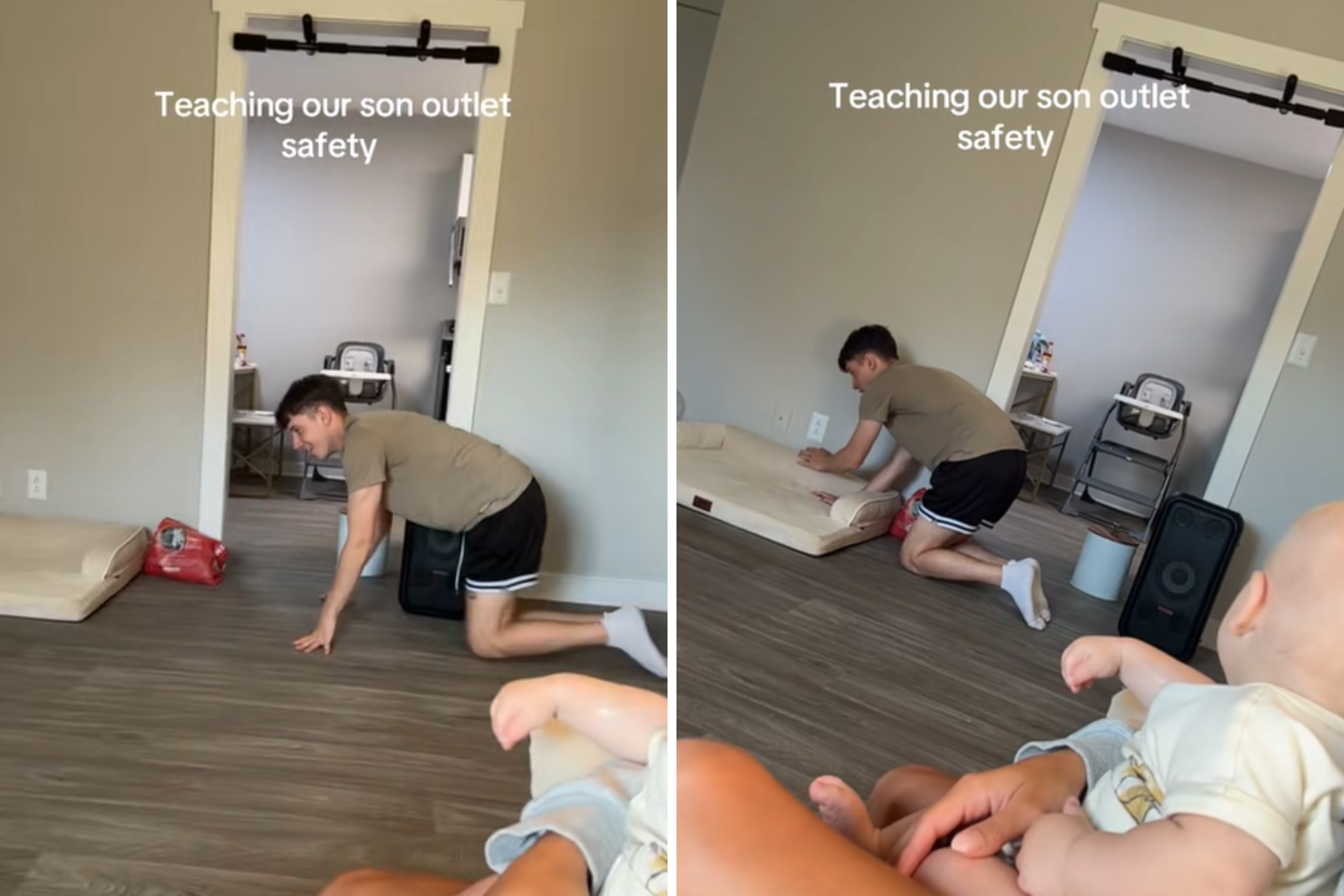 Parents Attempt To Teach Baby About Outlet Safety, Reaction Is Priceless