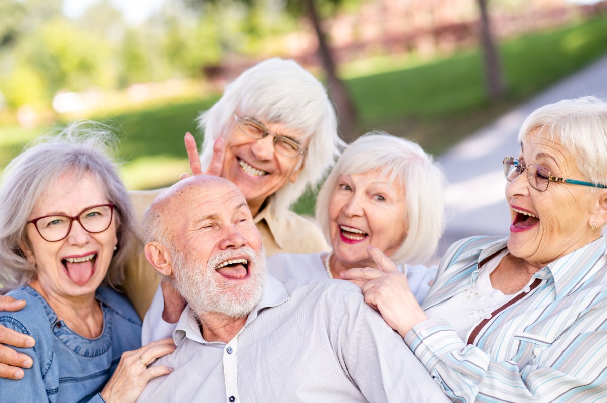 Smiling older outdoor.