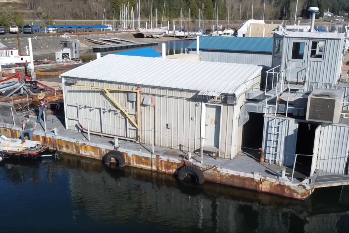 Decommissioned navy barge