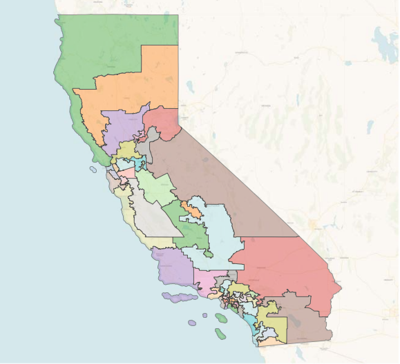 Map Shows Democratic Plan For New California Districts Newsweek Redistricting Map 