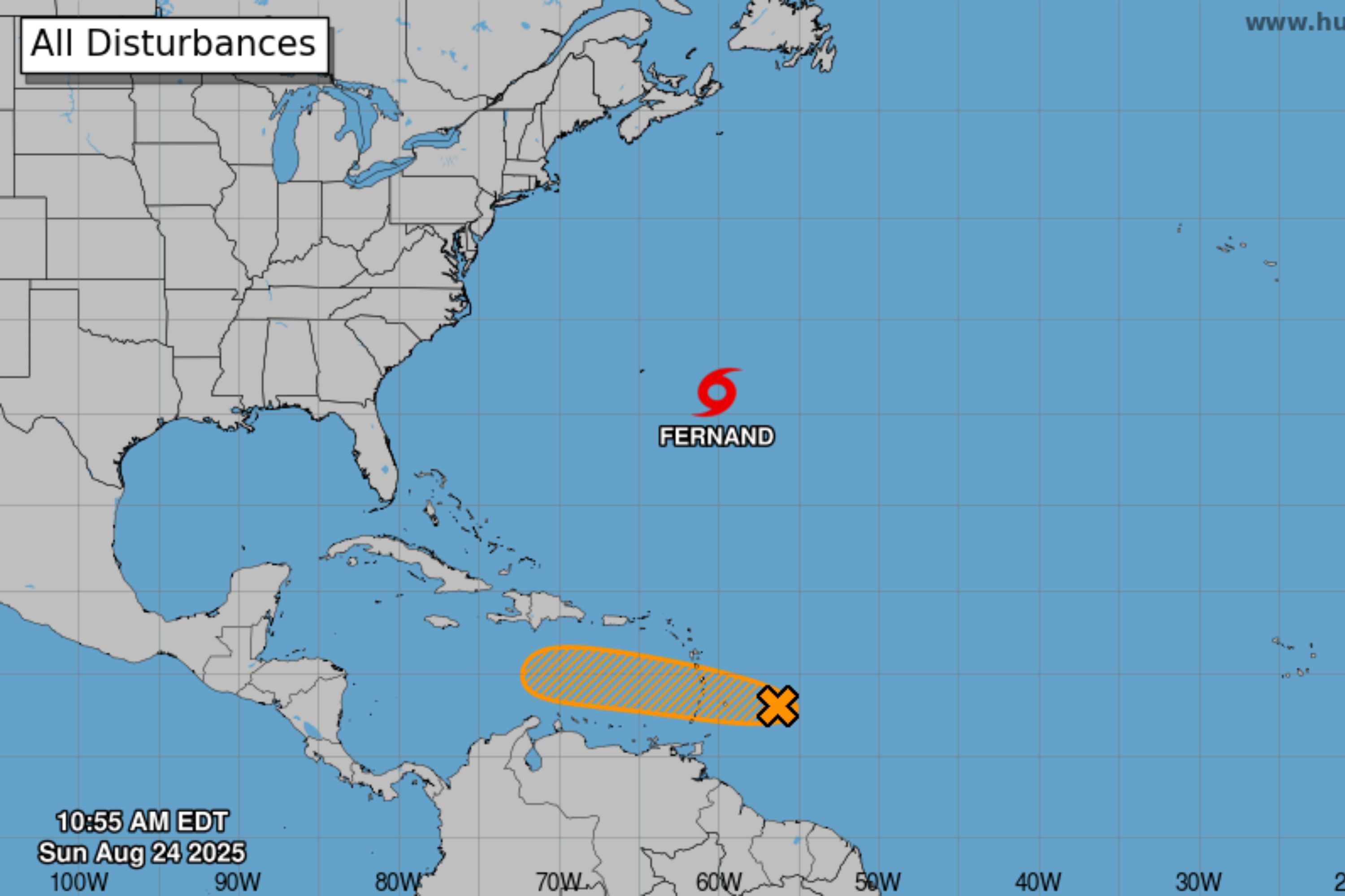 Chances of Cyclone Forming Behind Tropical Storm Fernand Double