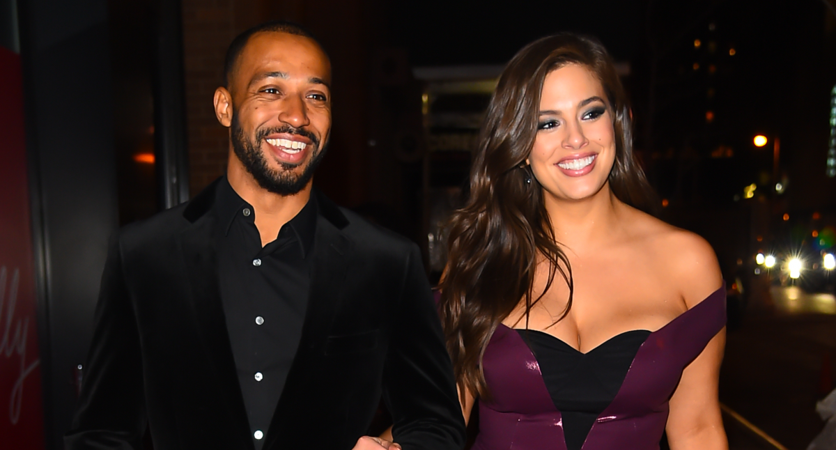 Ashley Graham is seen with husband Justin 