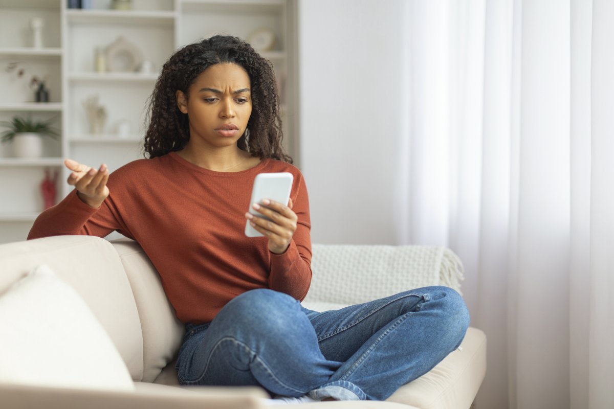 A young woman on phone