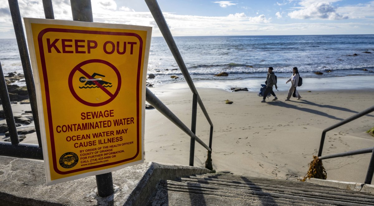 Beach closed sign