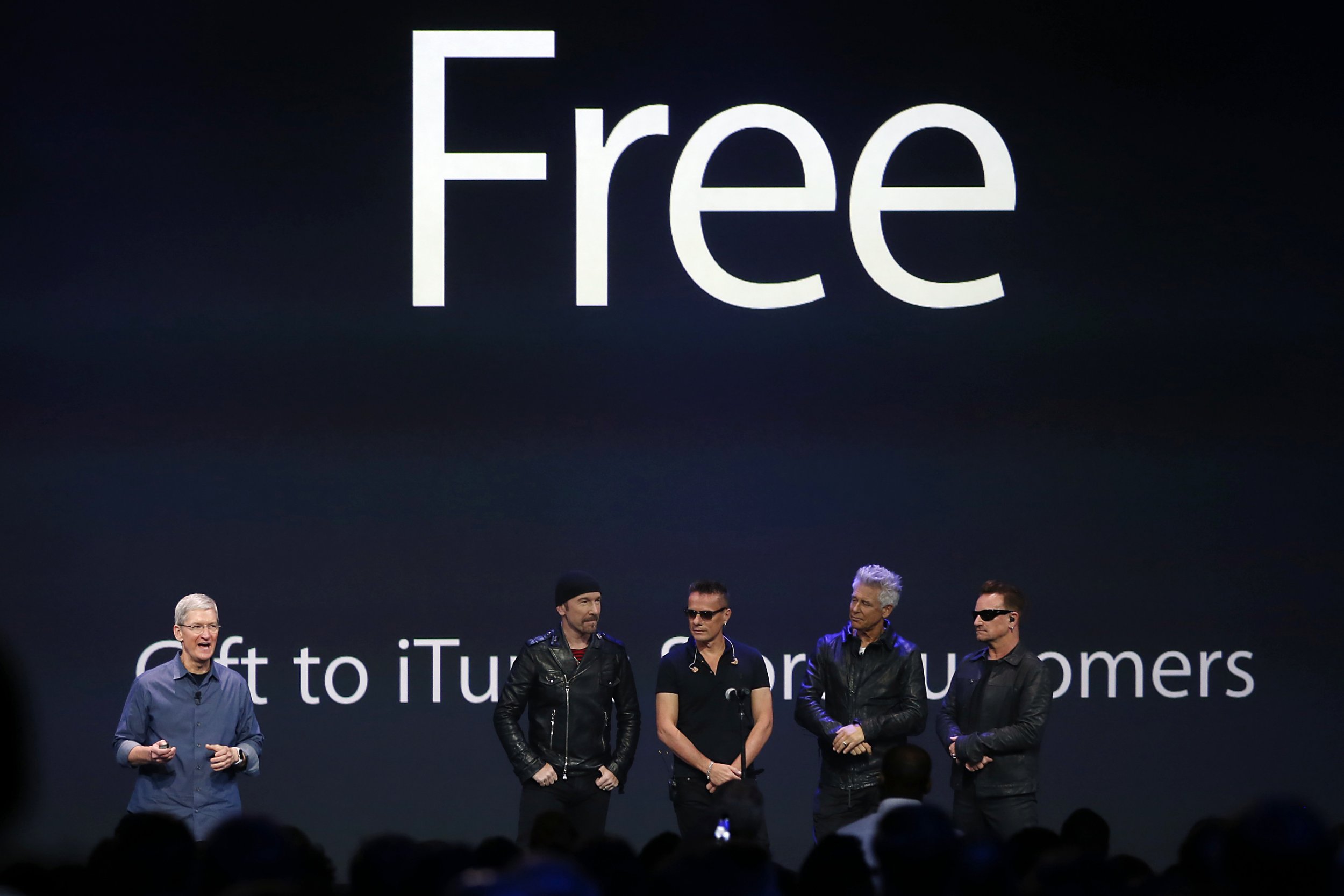 U2, with apple CEO Tim Cook.