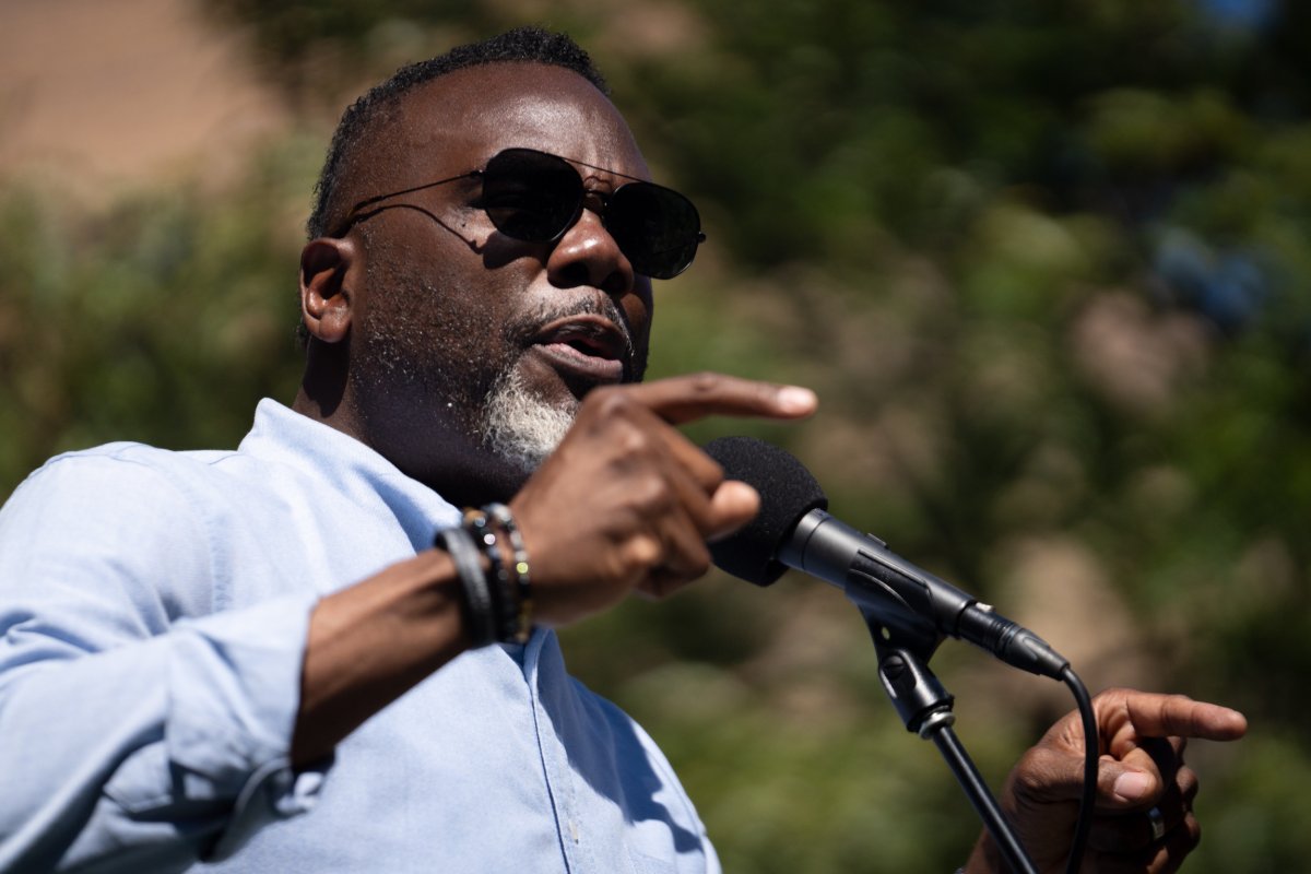 The mayor of Chicago Brandon Johnson Trump