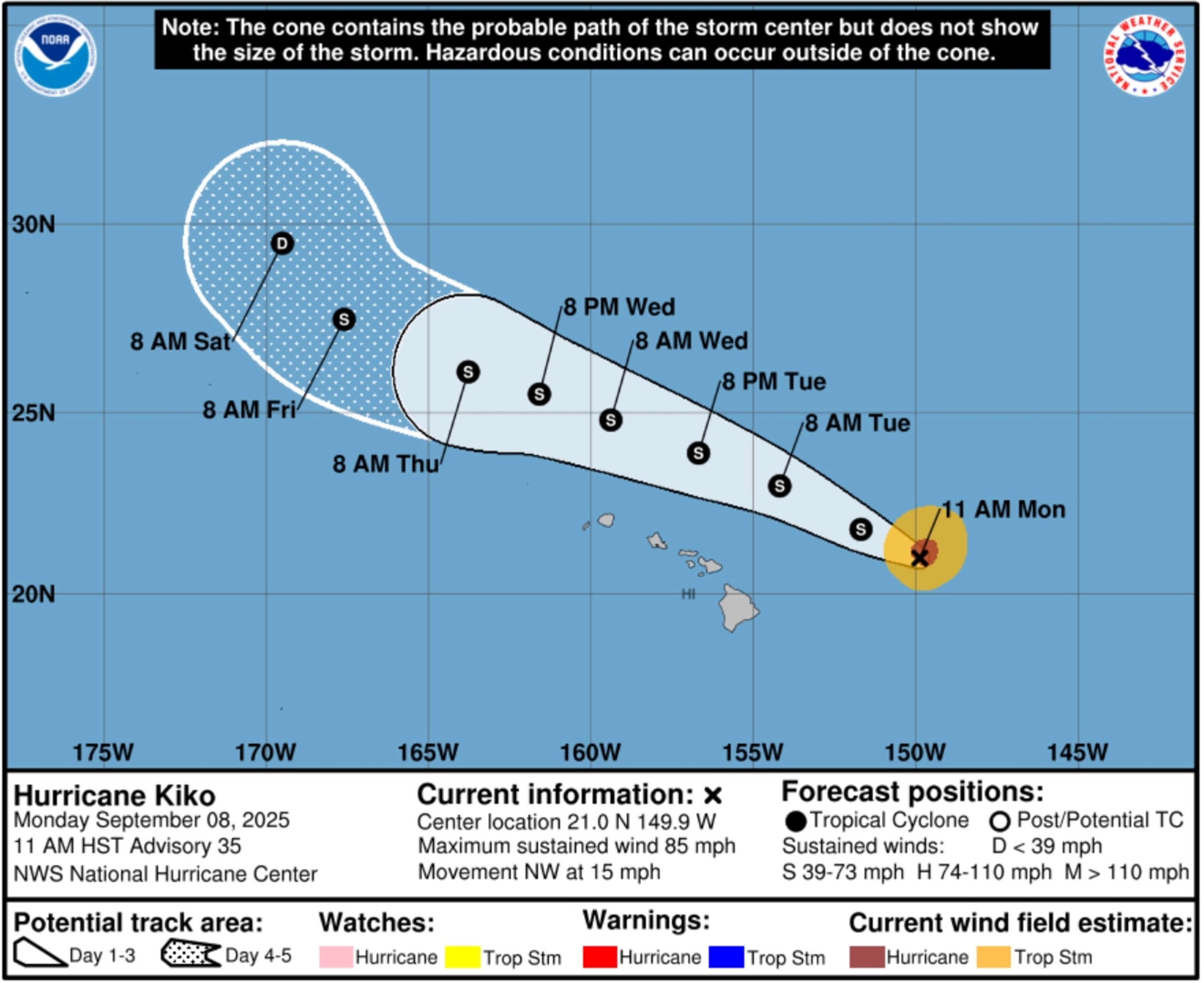 Hawaii Faces Life-Threatening Surf From Hurricane Kiko
