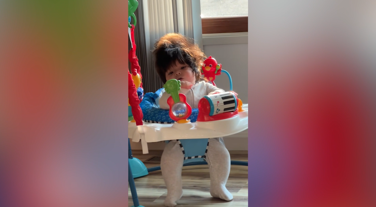 Baby born with full head of hair, mom can't cope with how it looks now