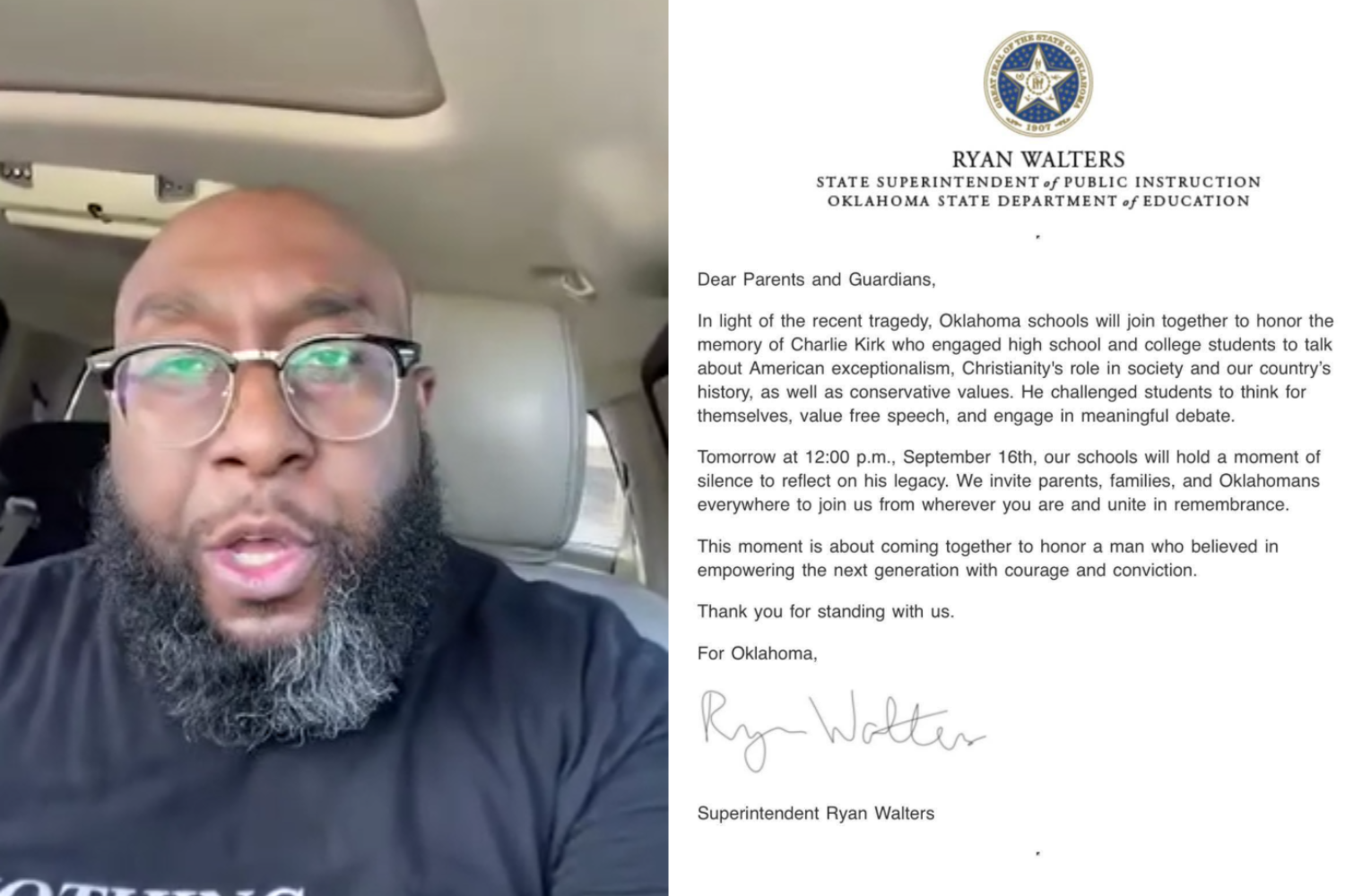 State Superintendent Told Schools To Mark Charlie Kirk's Death—We Said No