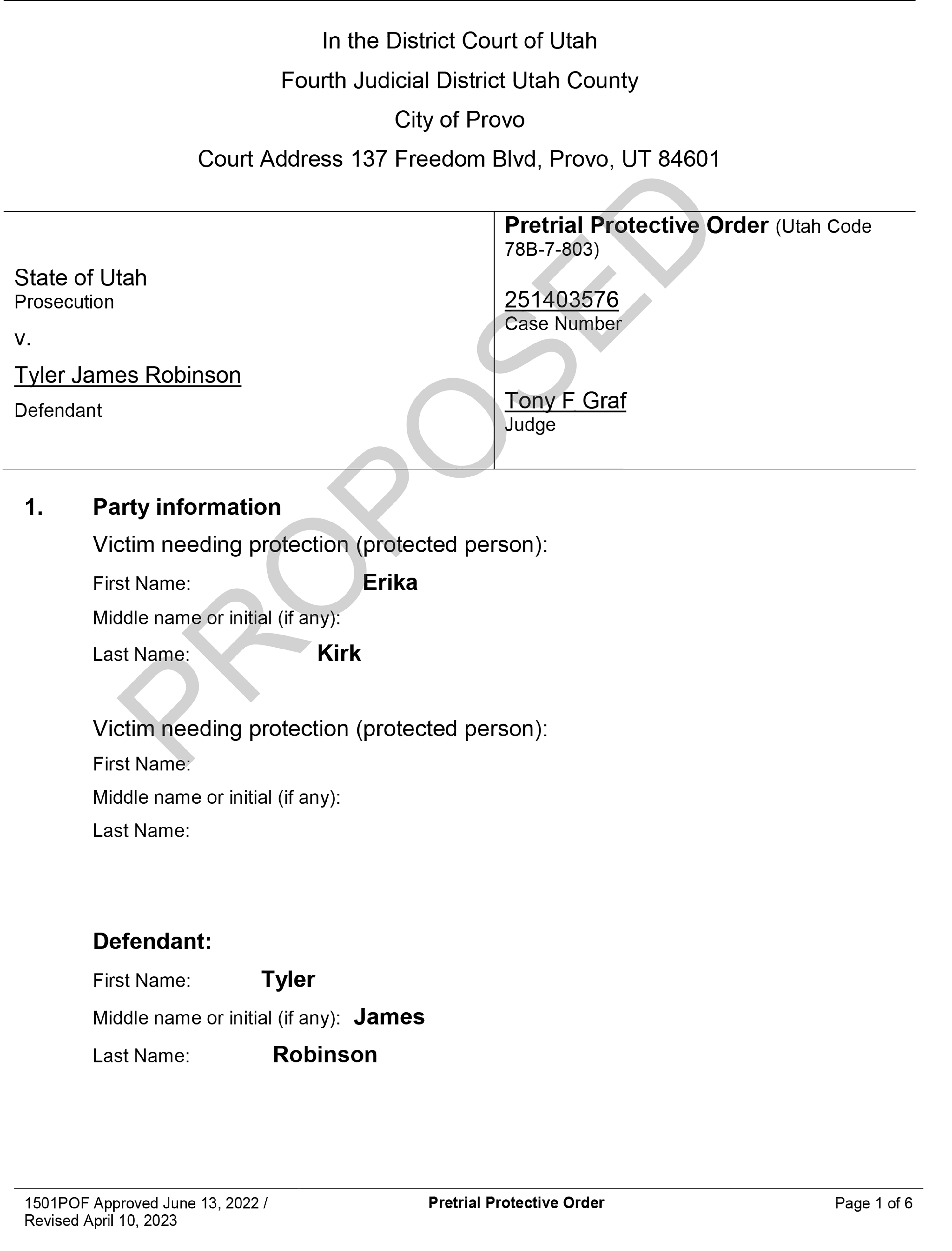 Tyler Robinson Blocked From Contacting Charlie Kirks Widow