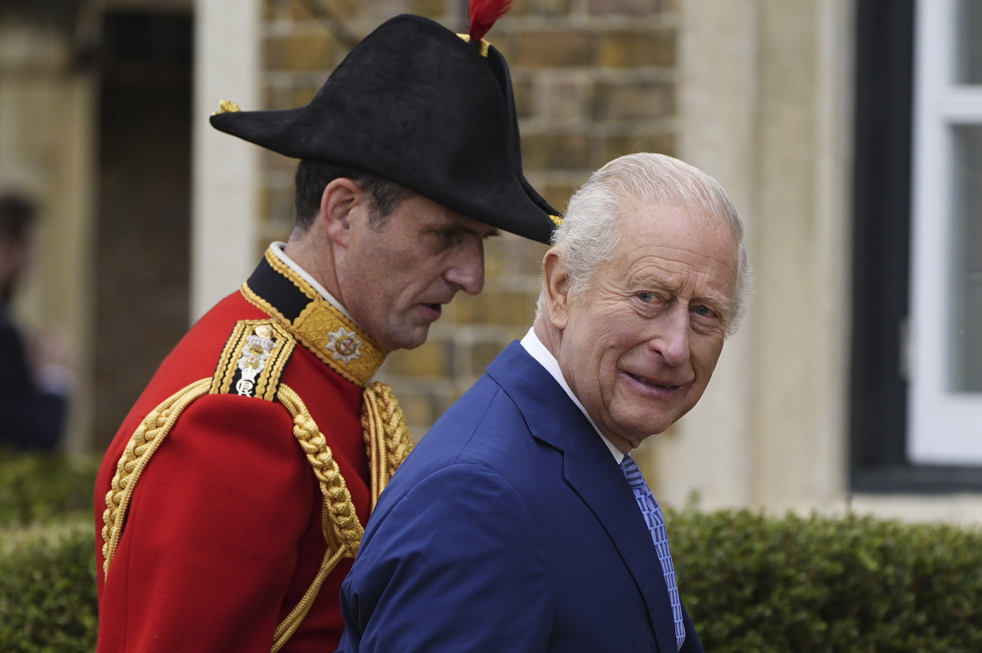 King Charles III arriving at Windsor Castle