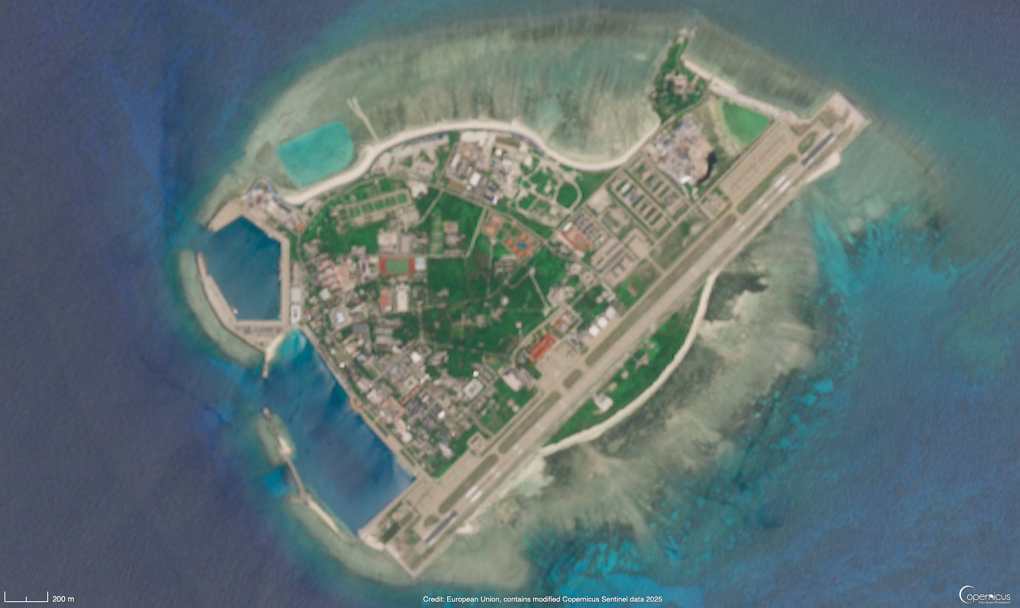 Satellite Photos Show China's Nuclear Bomber Base on South China Sea Island