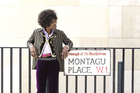 André Benjamin as Jimi Hendrix in the drama/biopic “JIMI: ALL IS BY MY SIDE,” an XLrator Media release.