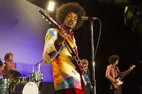André Benjamin as Jimi Hendrix in the drama/biopic “JIMI: ALL IS BY MY SIDE,” an XLrator Media release.