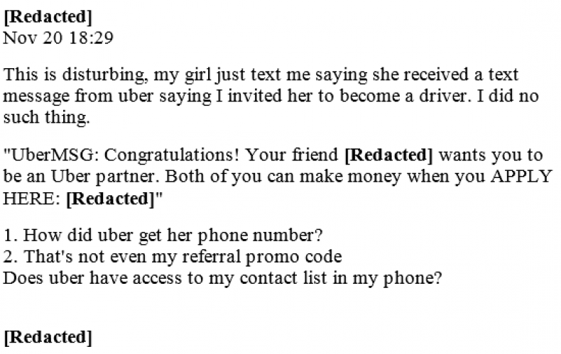 Uber email