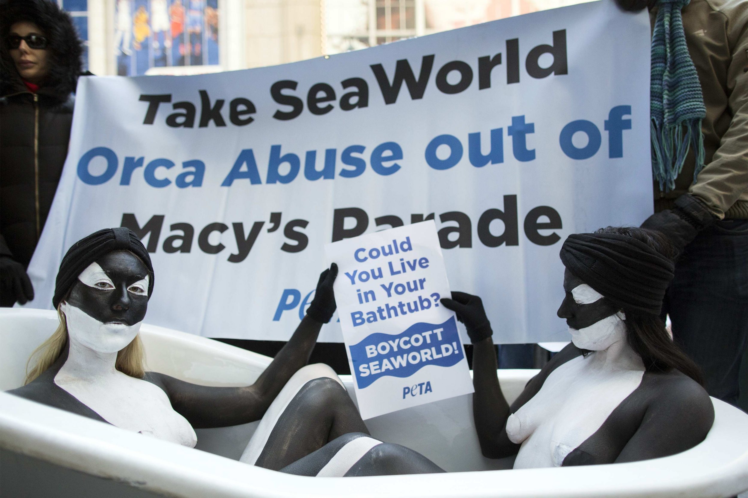 Peta demonstrators put on a naked protest in the streets of pamplona