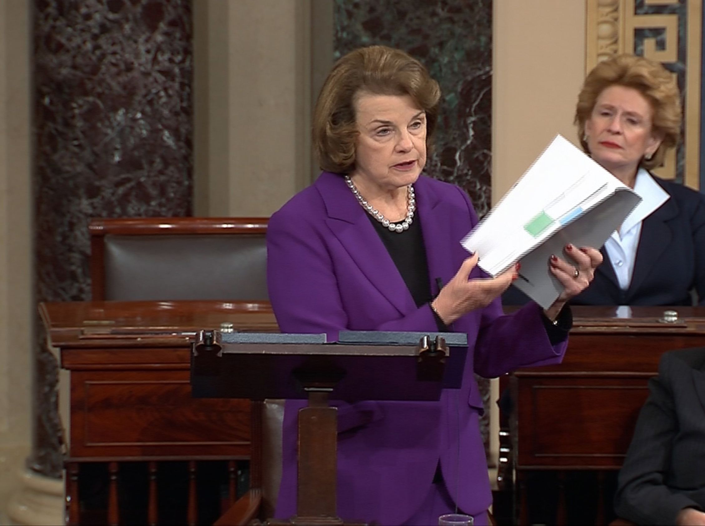 Dianne Feinstein with CIA torture report