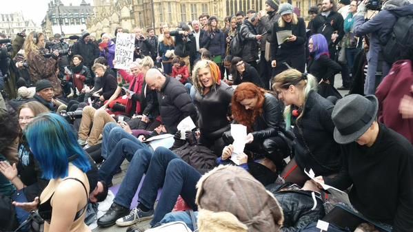 Protest Over Porn Ban At UK Parliament