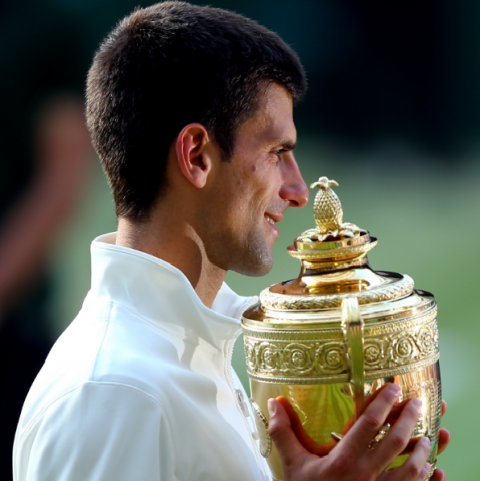 Novak Djokovic after winning the 2014 Wimbledon Men's Final