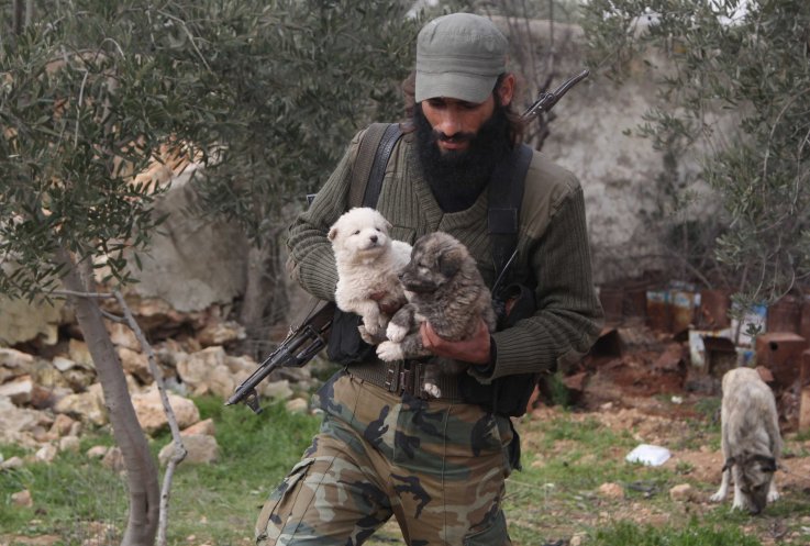 Free Syrian Army fighter Ahmed al-Hussein