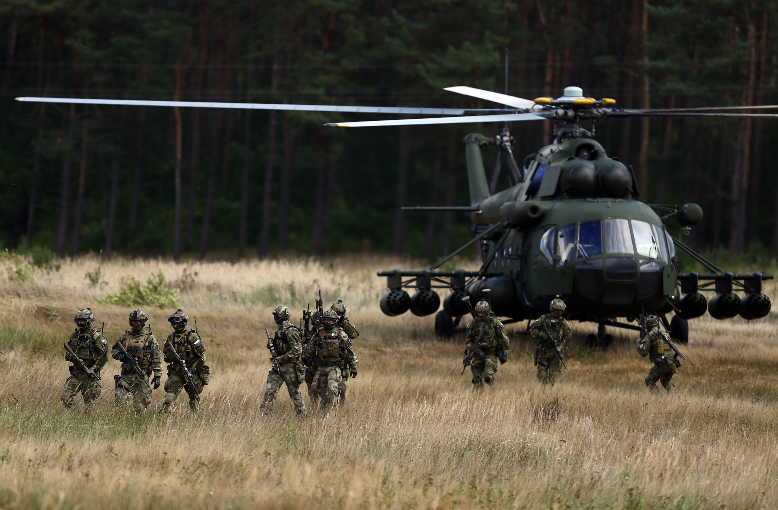 Mi-17 helicopter and Polish commandos