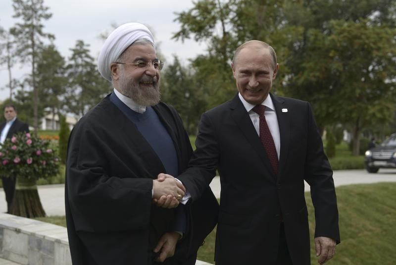 Hassan Rouhani and Vladimir Putin