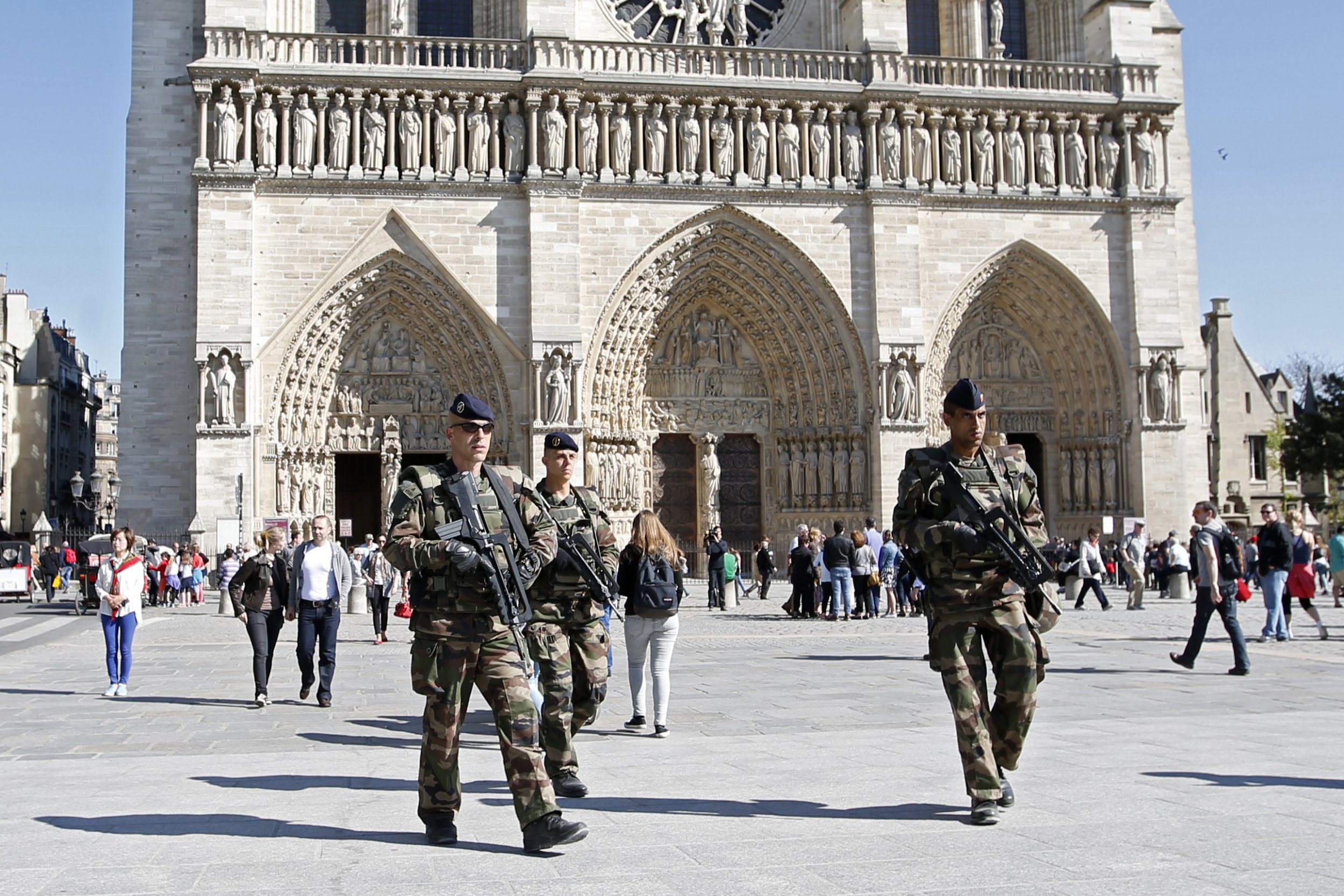 French soldiers Notre Dame