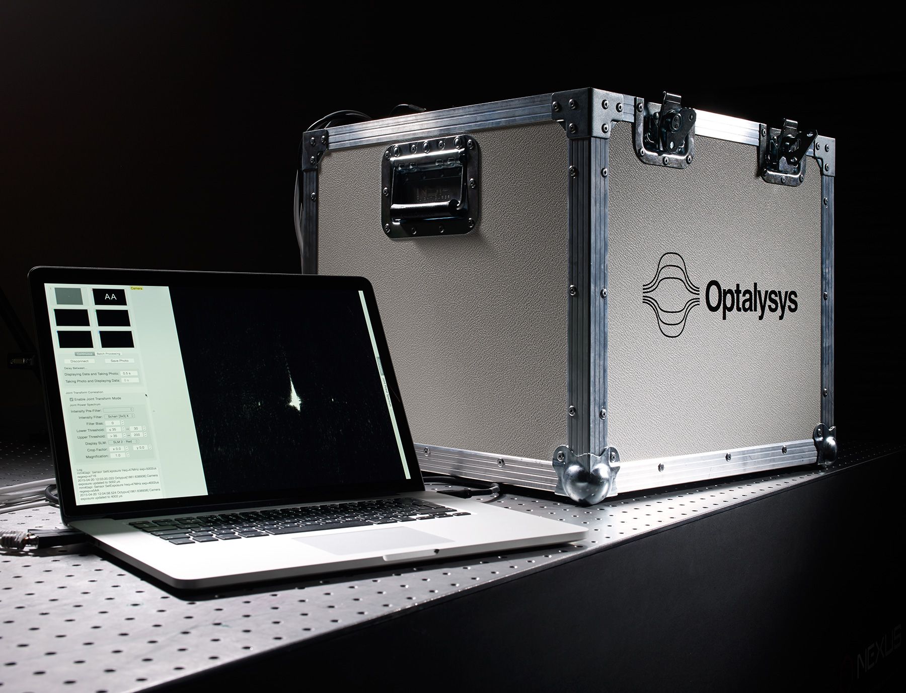 An Optalysys demonstrator model, which uses light to perform mathematical functions