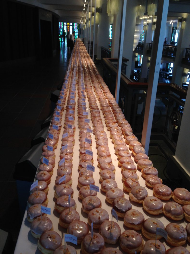 Longest line of doughnuts