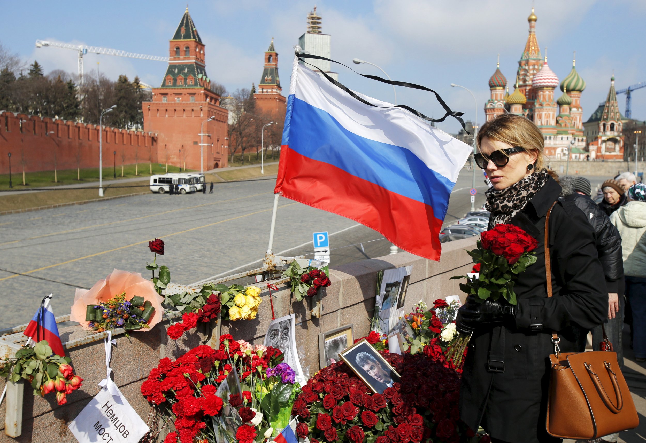 Boris Nemtsov's unofficial memorial in Moscow