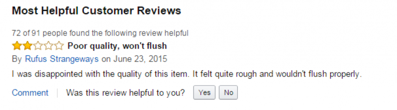 Poor quality, won't flush