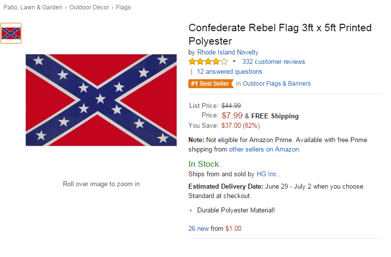 Confederate flag sold on Amazon