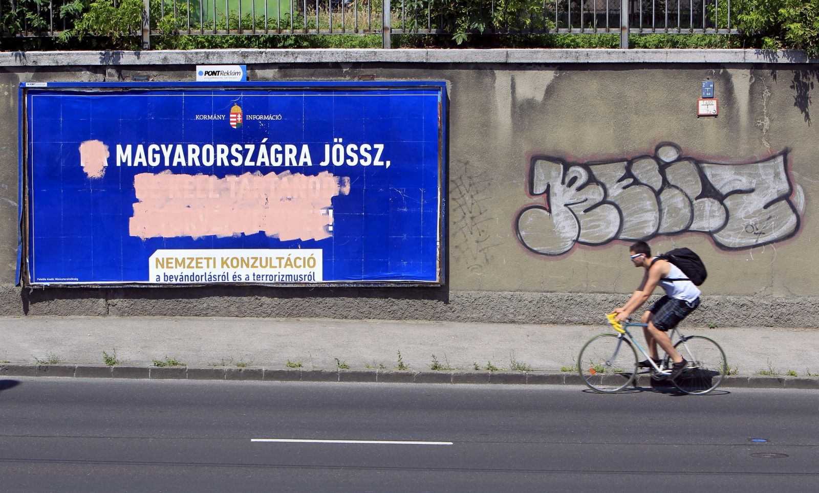 Hungarian counter anti-immigration posters