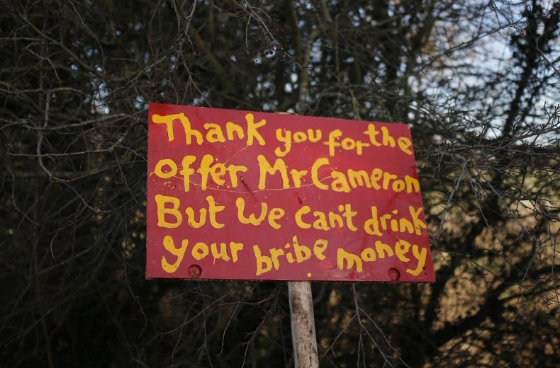 Anti-fracking poster for David Cameron