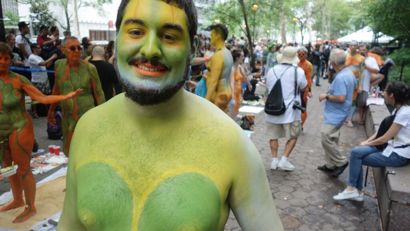 body painting nudist familly