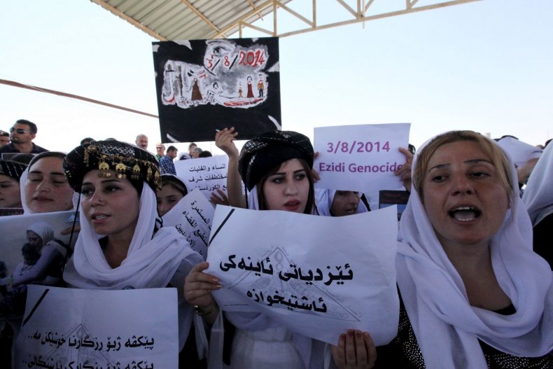 Yazidi Sinjar massacre anniversary protest