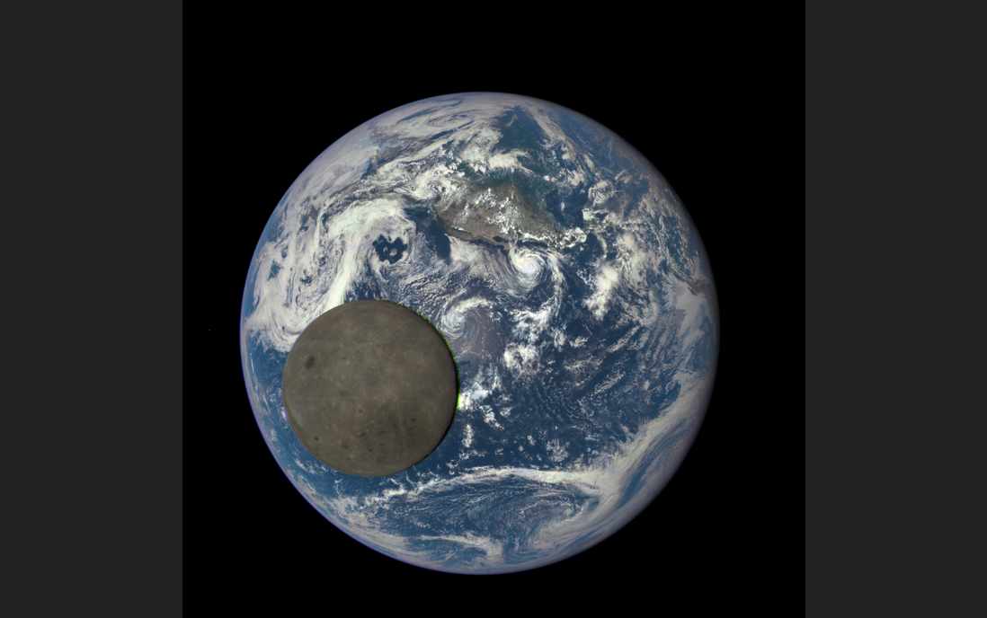 NASA Releases Images of the Moon Passing in Front of the Earth From a