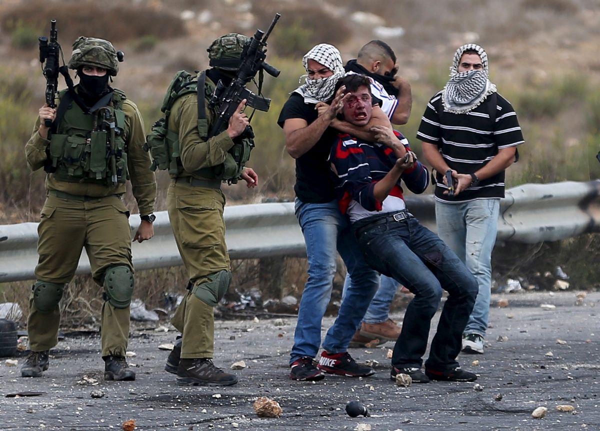Israeli Palestinian Stone-Throwers. 