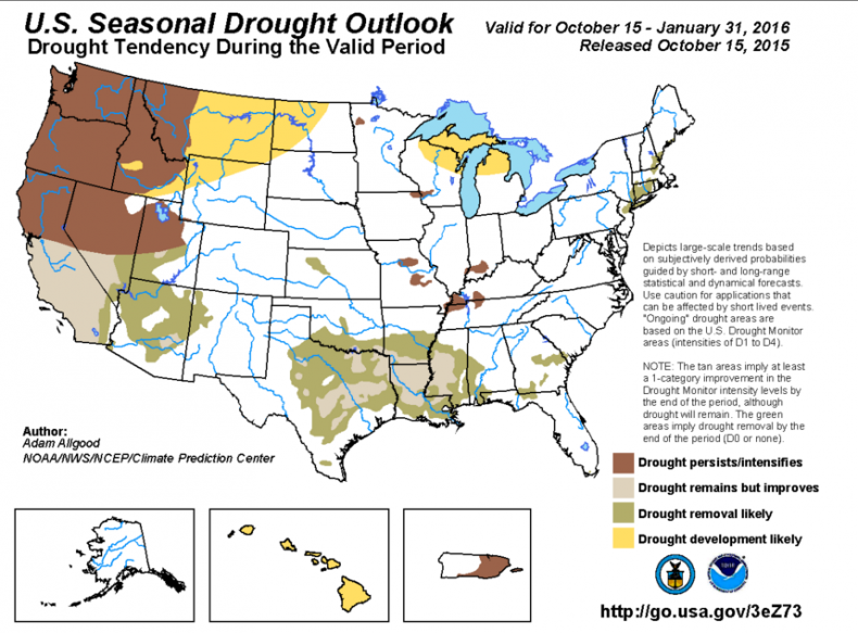 Drought prediction for winter 2015-2016