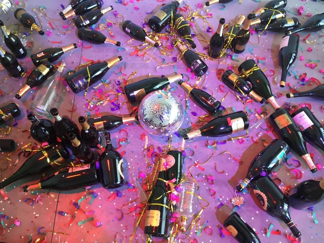 Modern art thrown away by cleaners