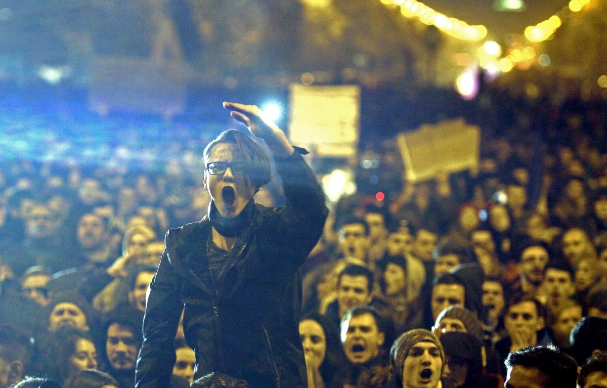Bucharest protester