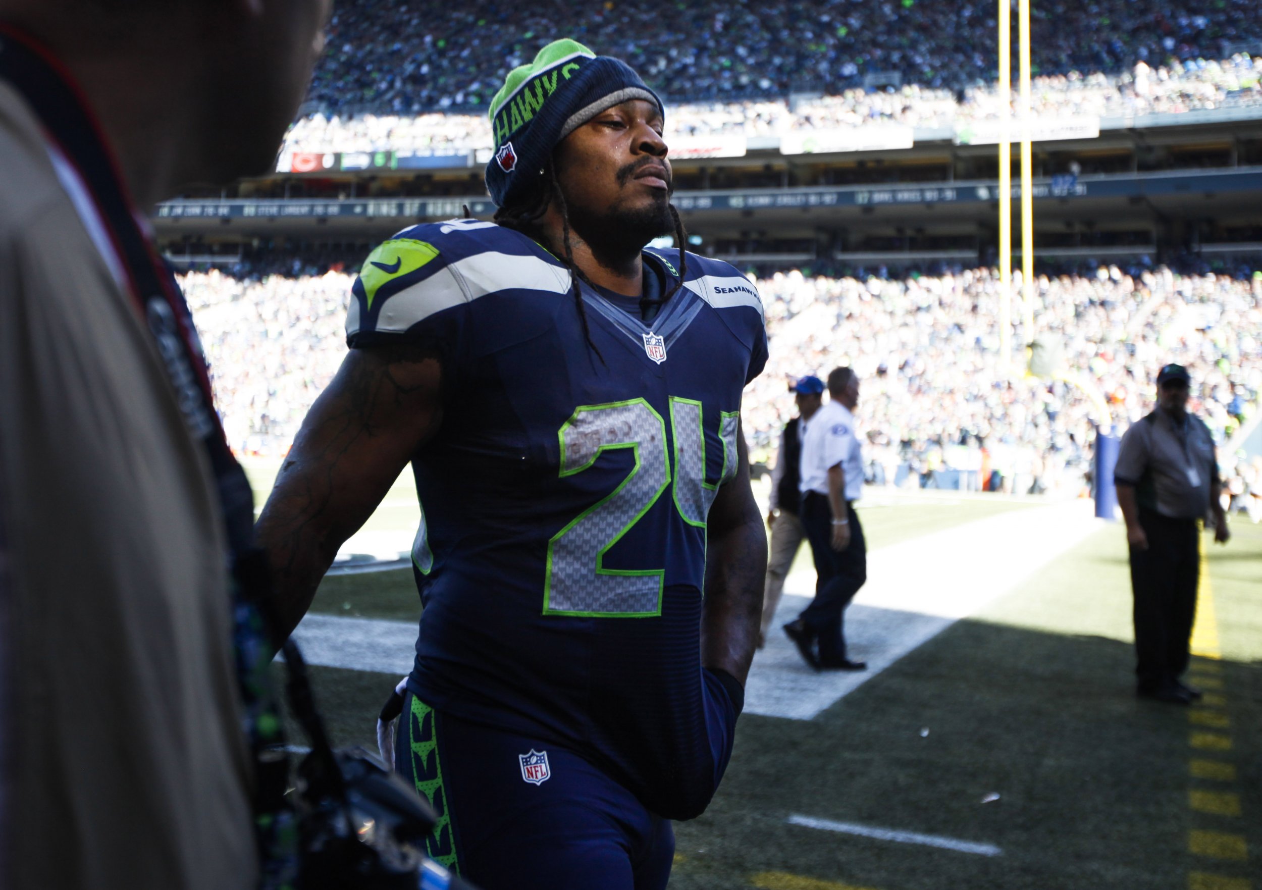 Marshawn Lynch Gave One Word Answers in Post Game Interview