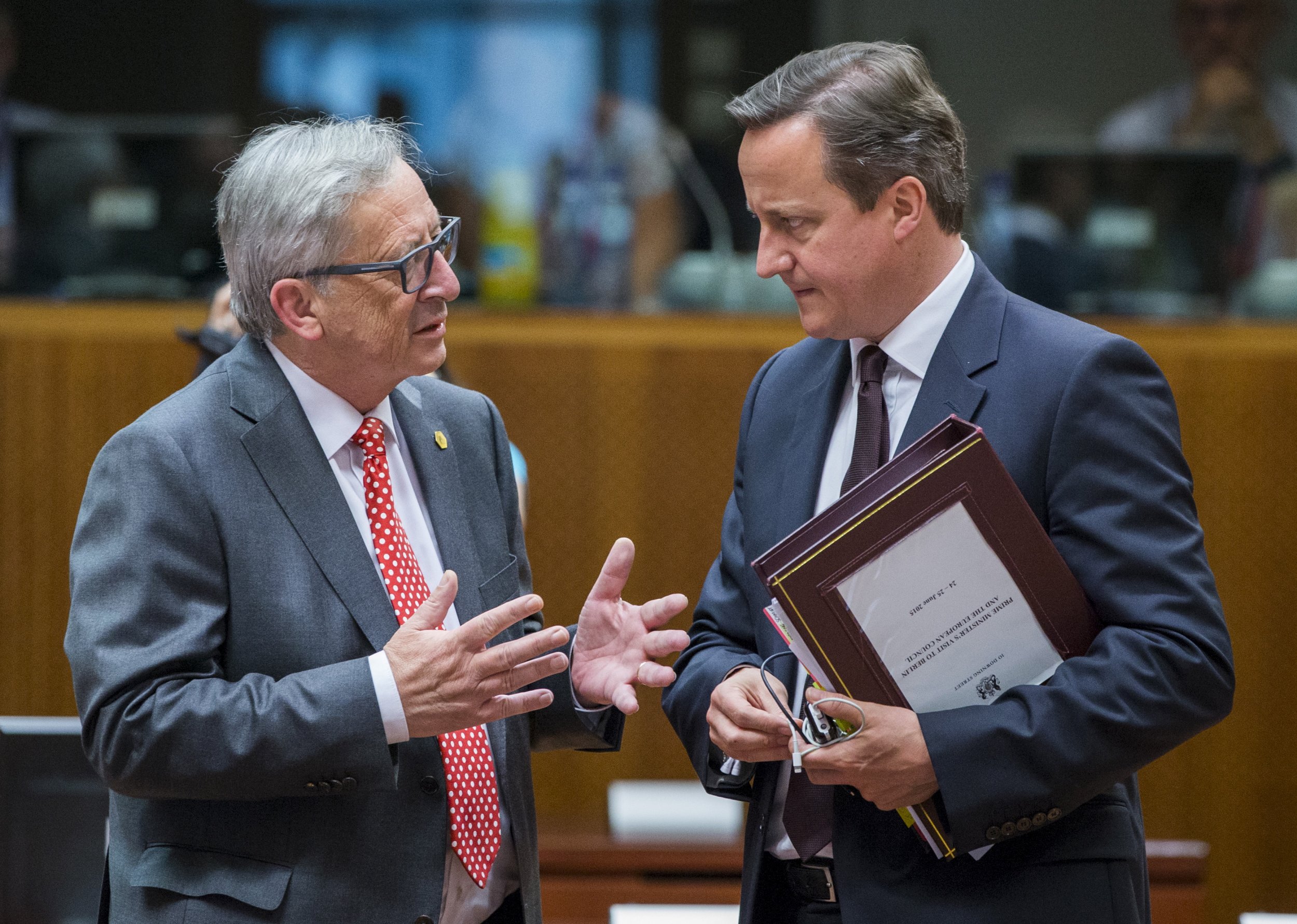 David Cameron Jean-Claude Juncker in Brussels